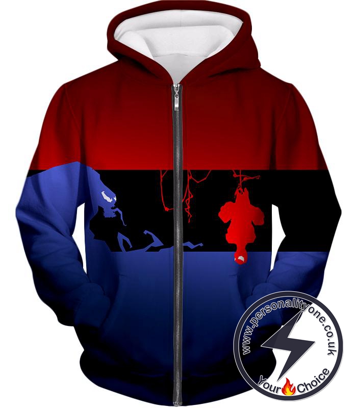 Marvels Spider-Man and Venom Animated Zip Up Hoodie